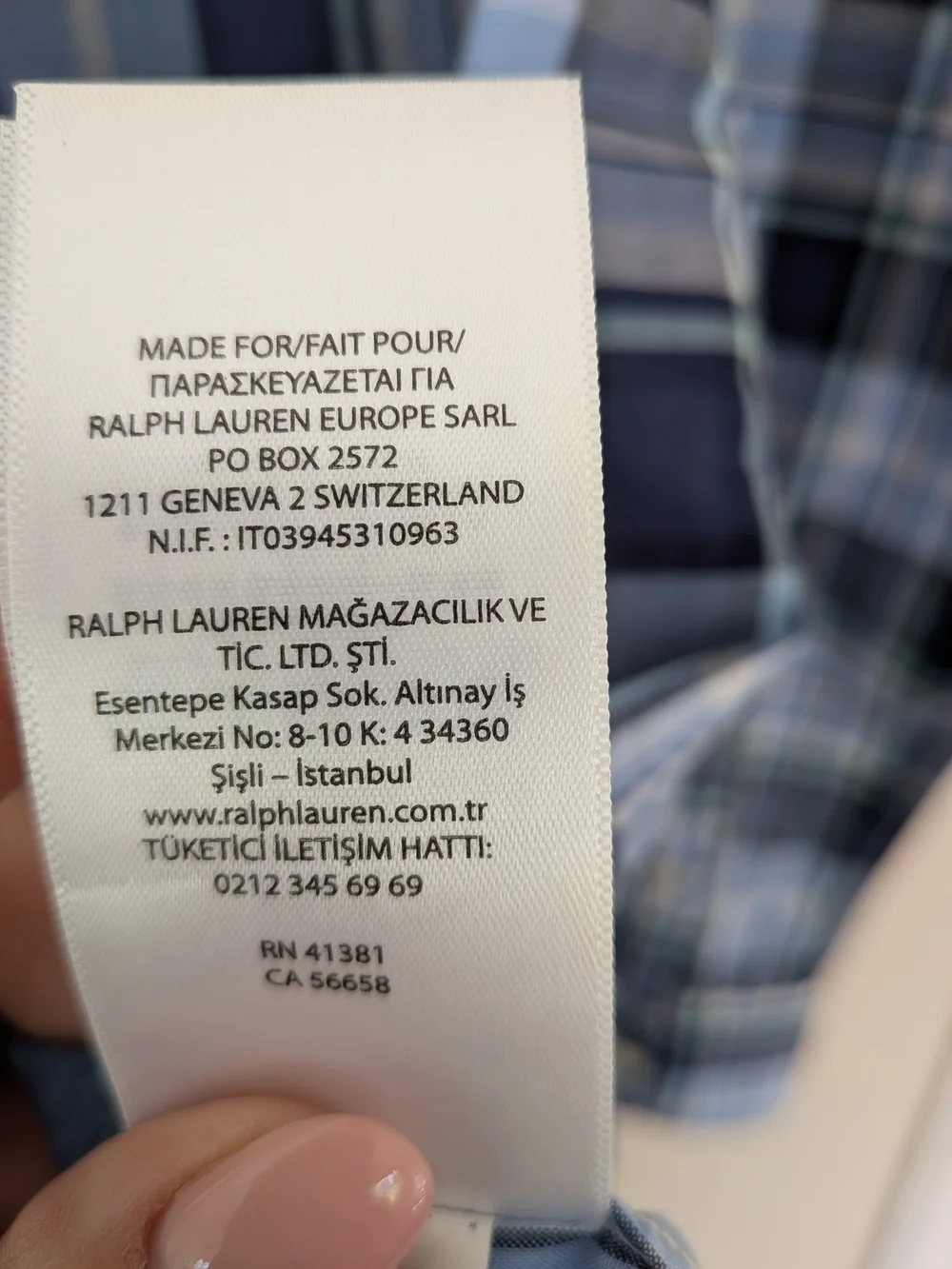 Ralph Lauren Boys L 14-16 Blue Plaid Button Down Shirt 100% Cotton Long Sleeve